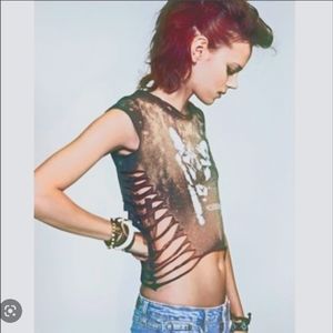 Free People Shredded Cougar Top